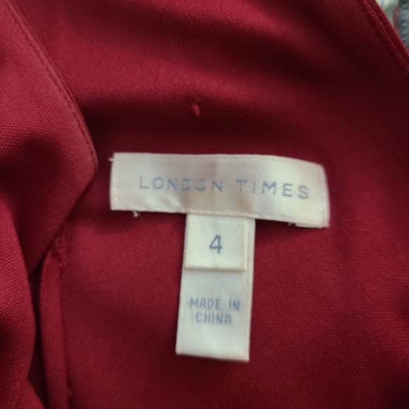London times burgundy, size 4 dress - Picture 4 of 5